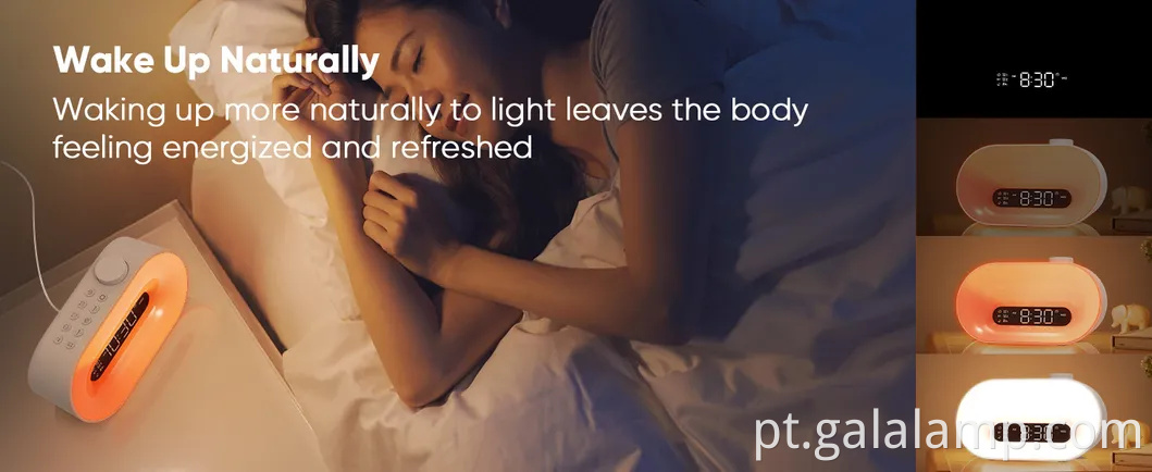 Monitor de sono de ruído branco Bluetooth com despertador RGB